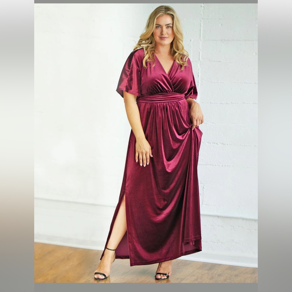 Elegant Kiyonna Burgundy Maxi Dress